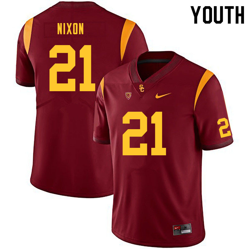 Youth #21 K.D. Nixon USC Trojans College Football Jerseys Sale-Cardinal